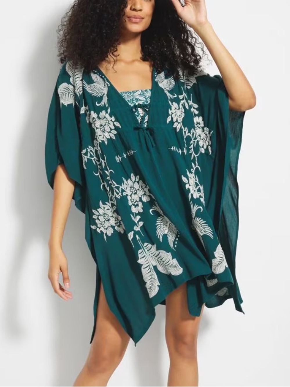 SOMA SWIM Embroidered Caftan - Cover-Up